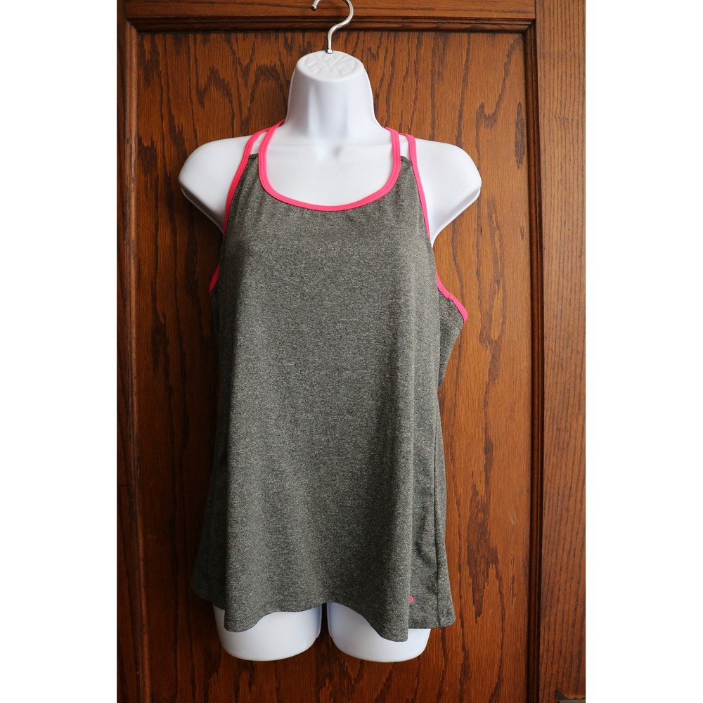 C9 CHAMPION Tank Top Women Medium Gray Pink Racerback Active Gym Workout